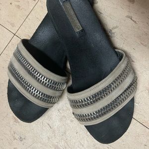 AllSaints Slate Grey Slides/Sandals Sandals
